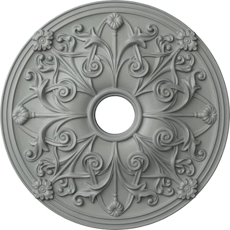 Ekena Millwork Jamie Ceiling Medallion (Fits Canopies up to 3 7/8"), 23 5/8"OD x 3 7/8"ID x 2 1/8"P, Primed White CM23JA